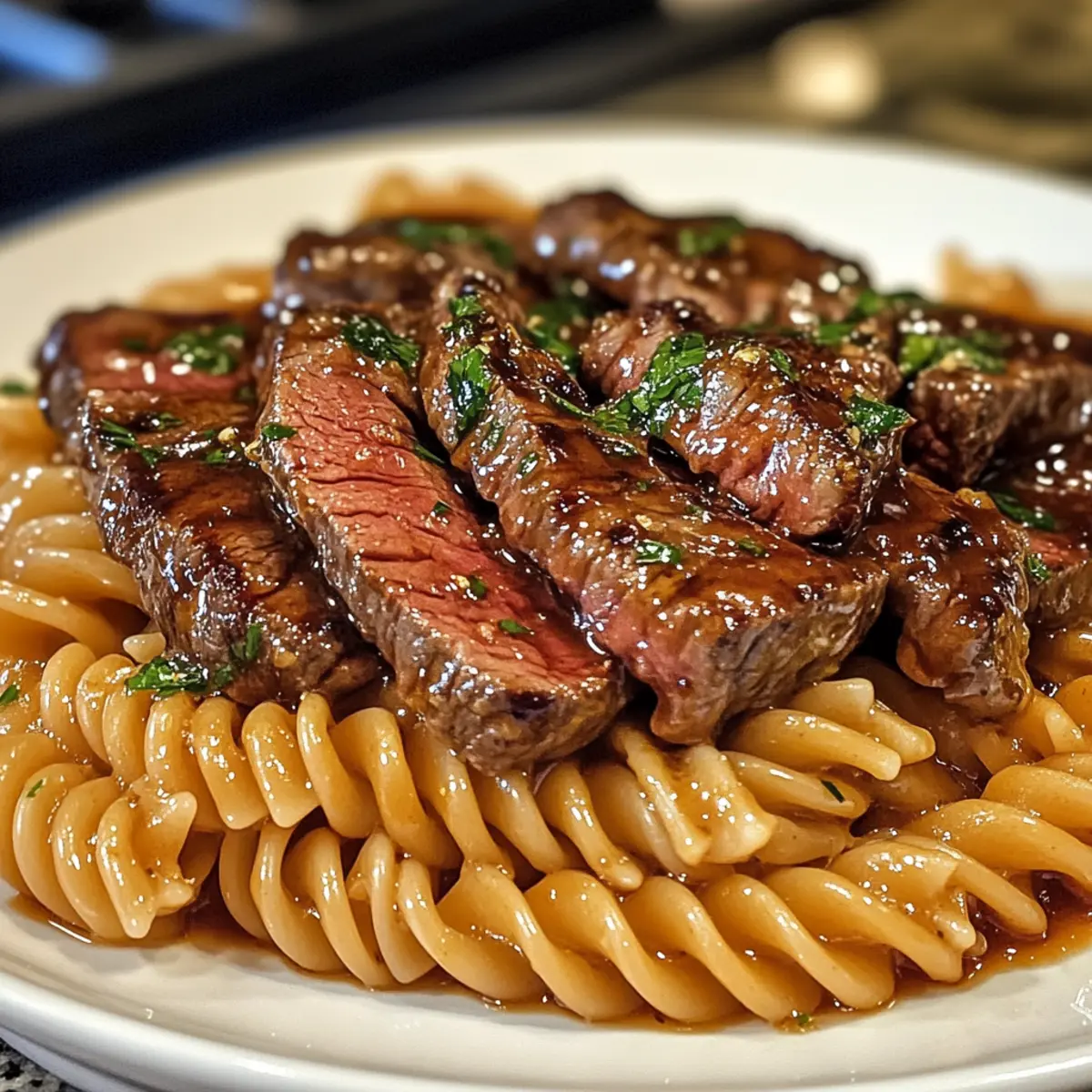 Klebriges Honig-Knoblauch-Steak in 30 Minuten