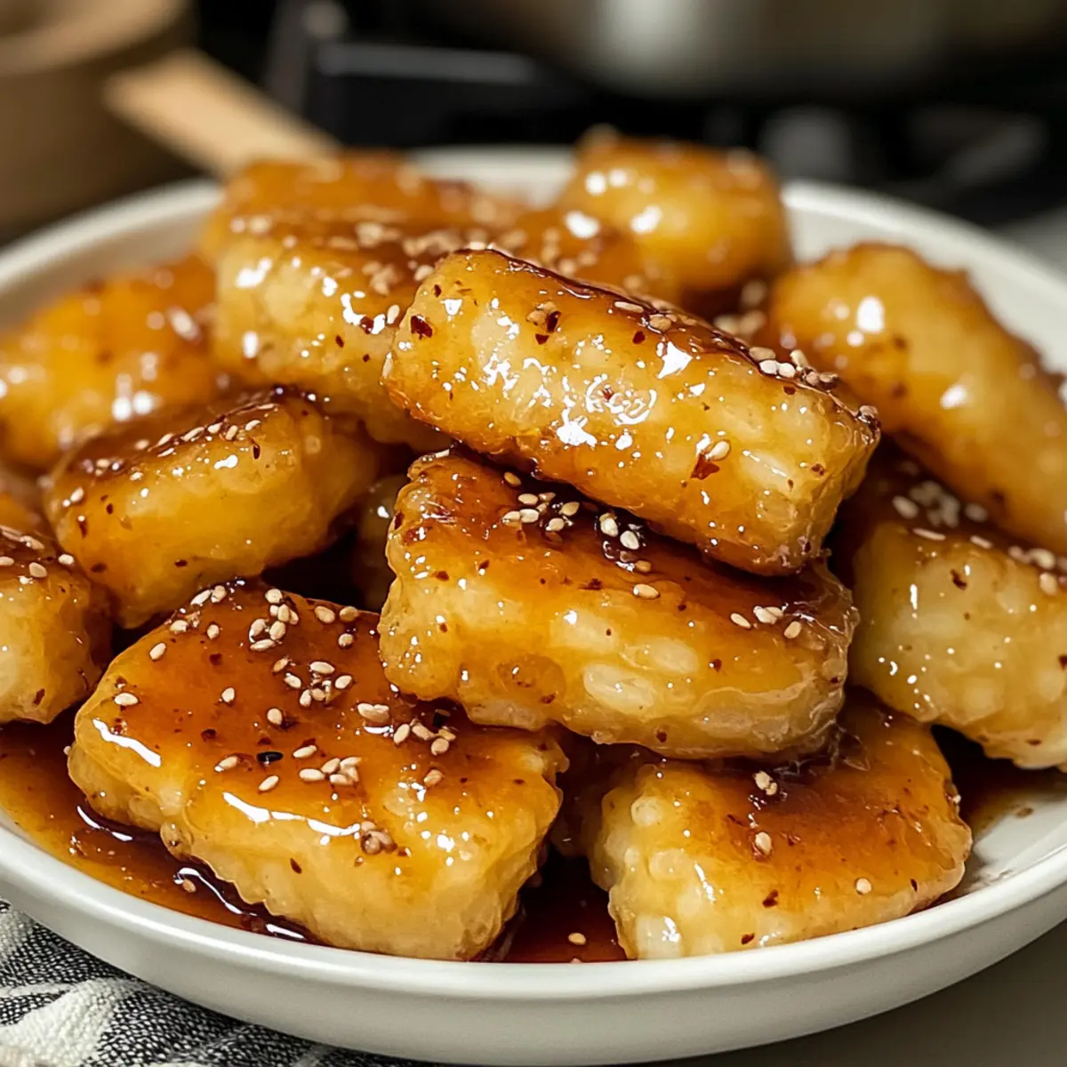 Süße Sojabutter koreanische Reiskuchen in 15 Minuten