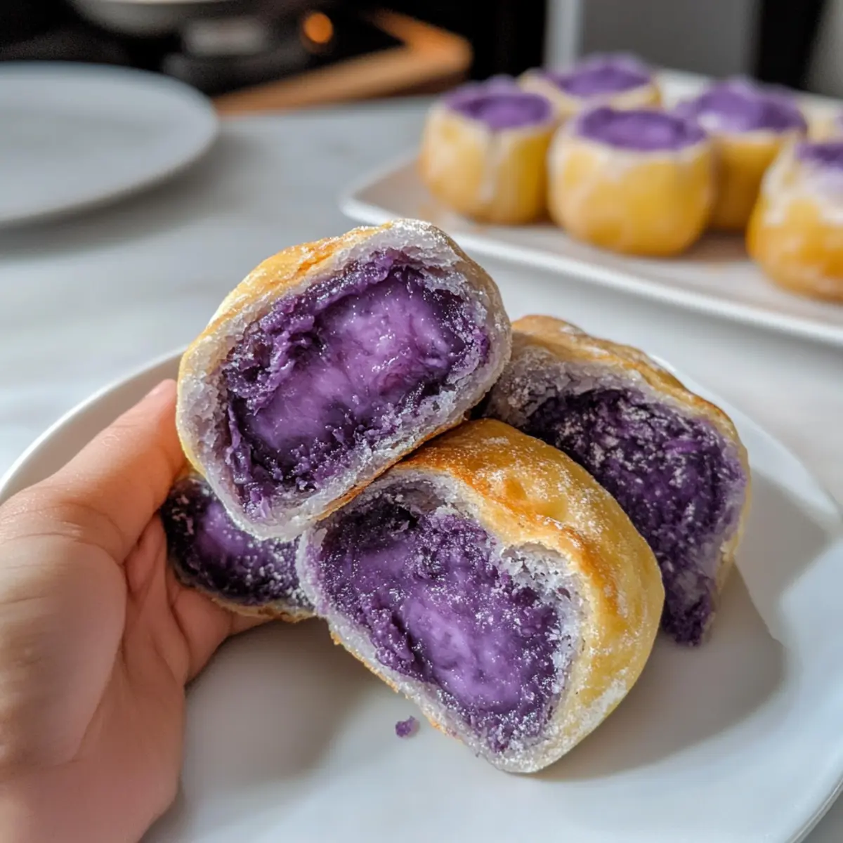 Veganer Ube und Käse Pandesal – Süßes Genuss-Erlebnis