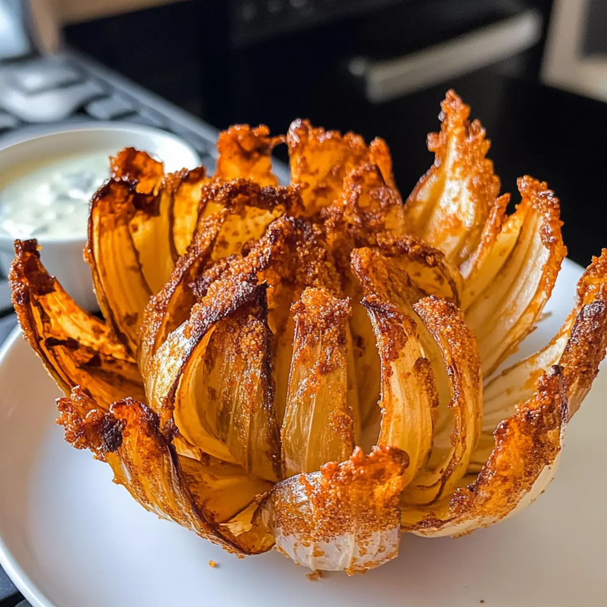 Luftfritteuse blühende Zwiebel: Knuspriger Genuss