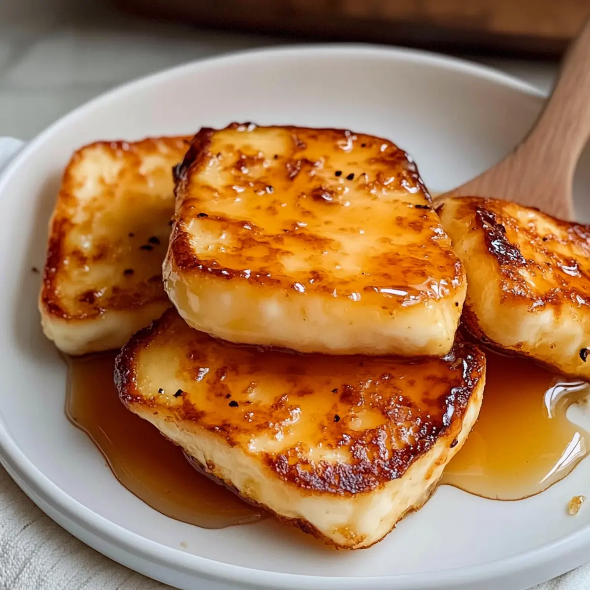 Krosse Luftfryer Halloumi mit Honig-Drizzle