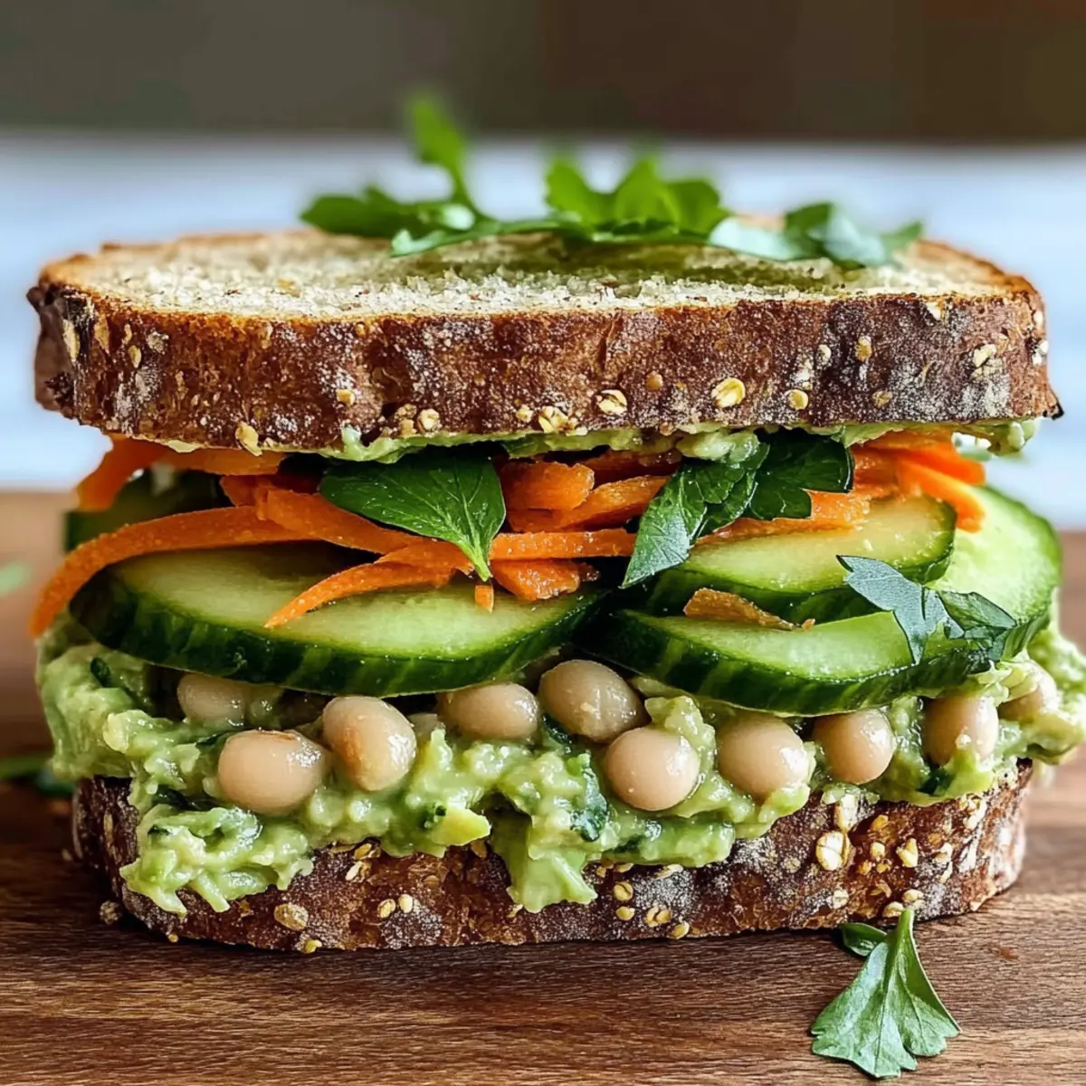 Avocado Weiße Bohnen Sandwich für veganen Genuss