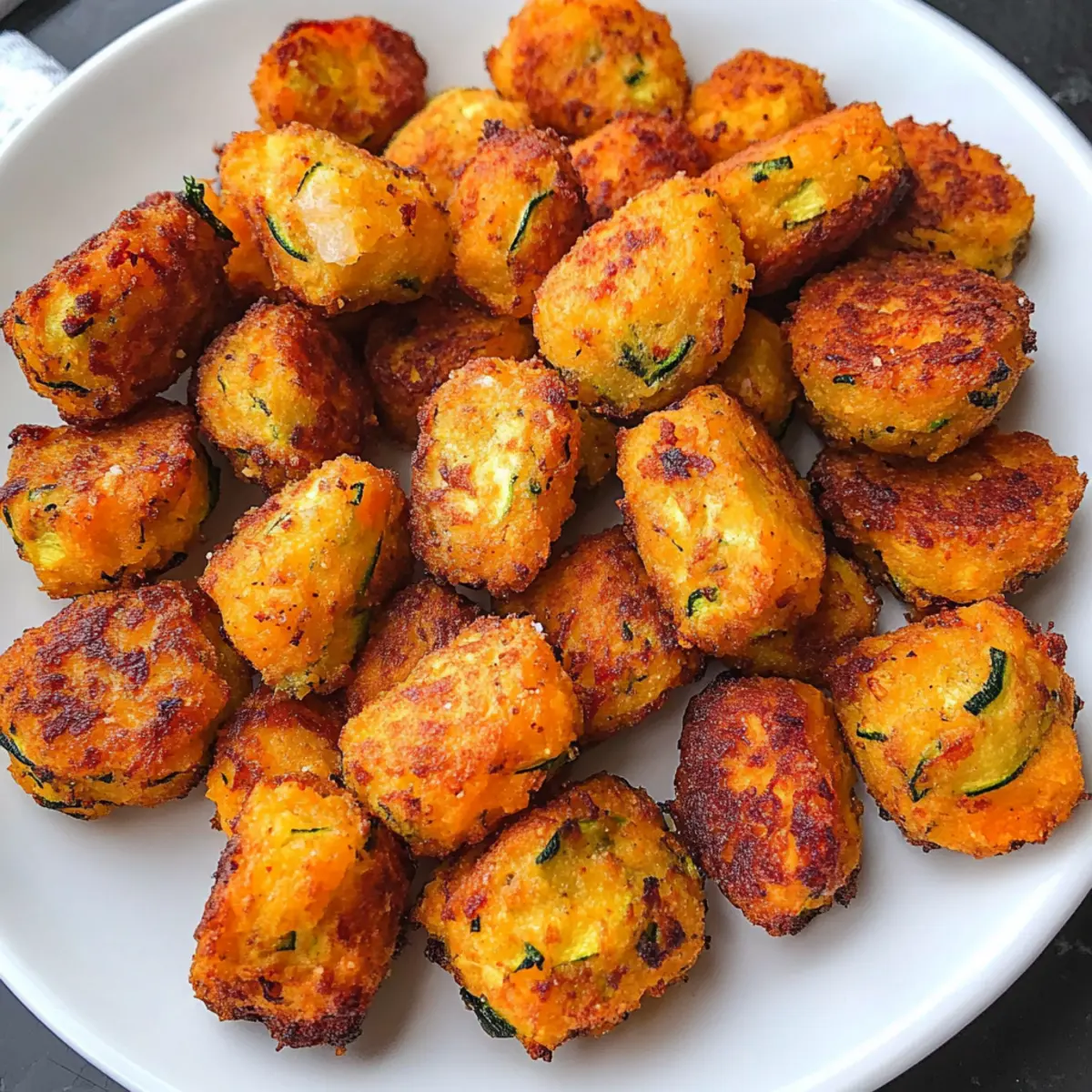 Gebackene Süßkartoffel-Zucchini-Tots für gesunde Snacks