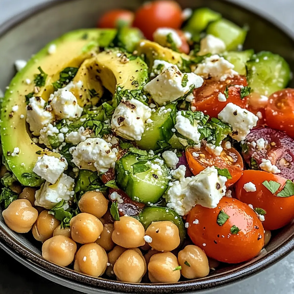 Kichererbsen Feta Avocado Salat für Frische und Genuss