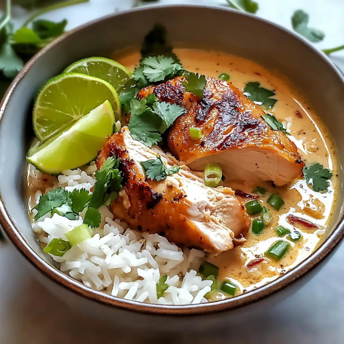 Kokosnuss-Hühnchen-Brühe-Reis für gemütliche Abende