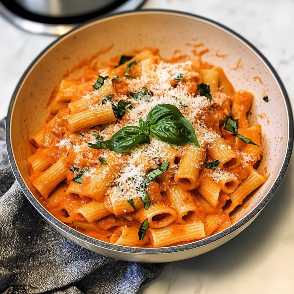 Cremige geröstete Paprika-Pasta für eine schnelle Freude