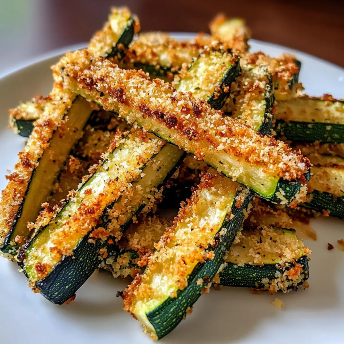 Knusprige Heißluftfritteuse Knoblauch Parmesan Zucchini Pommes