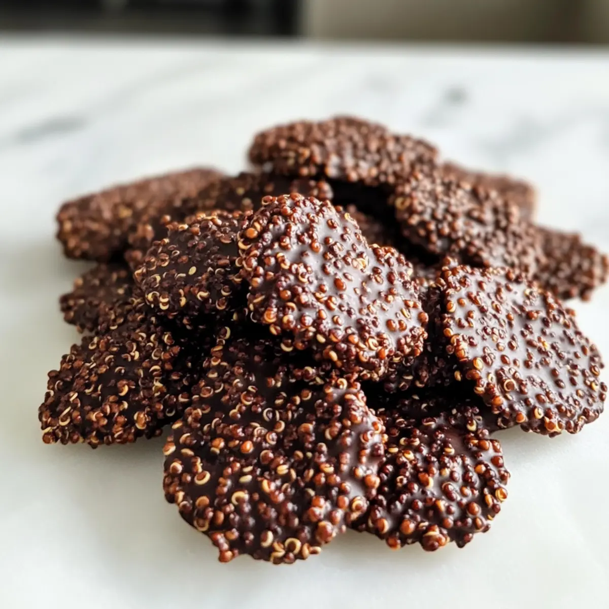 Dunkle Schokoladen-Quinoa-Crisps: Knusprige Versuchung