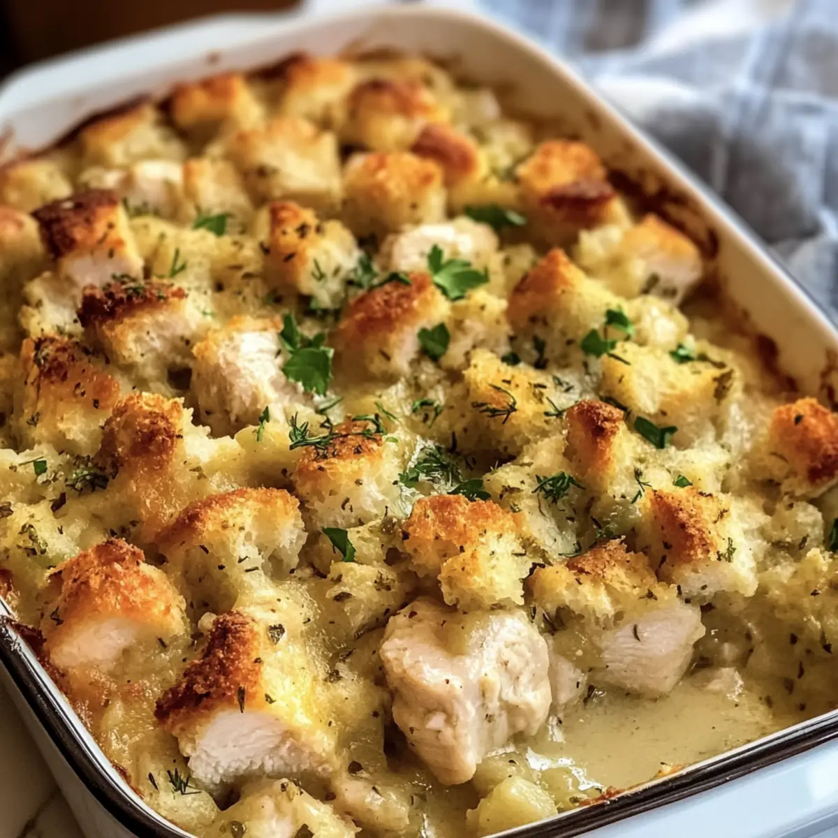 Einfache Hähnchen- und Füllung-Auflauf für jeden Tag