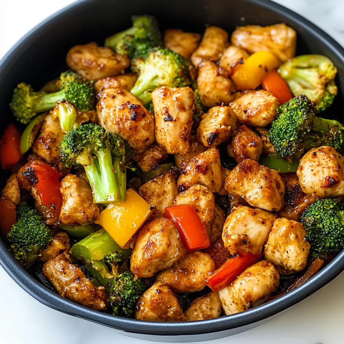 Gesunde Heißluftfritteuse Hähnchen und Gemüse in 20 Minuten