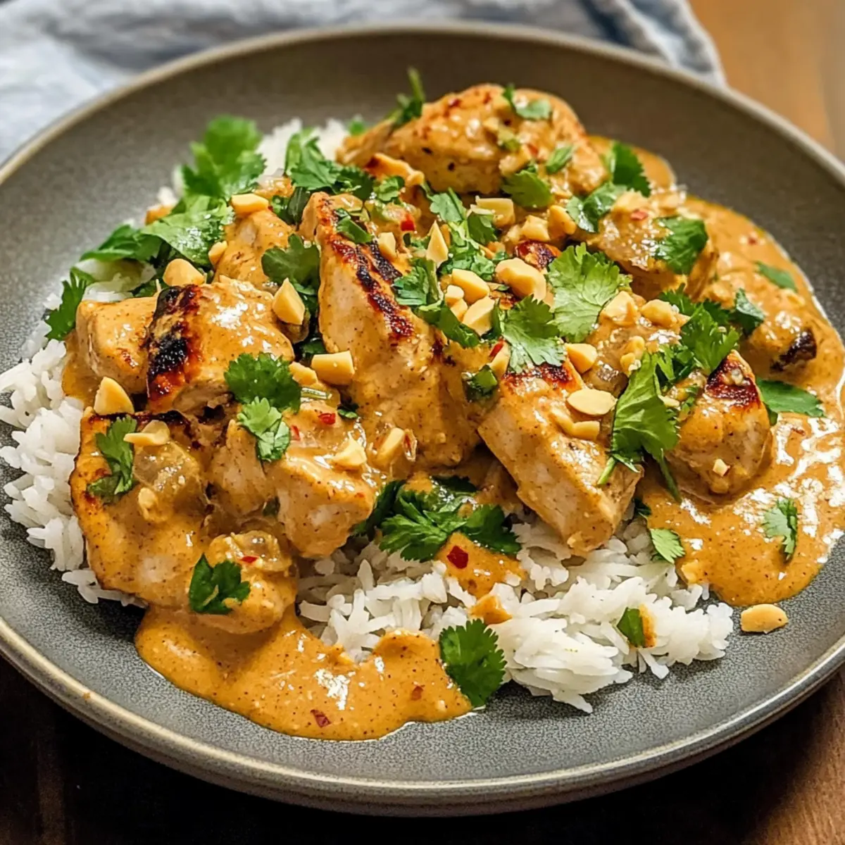 Unwiderstehliches Thai-Erdnuss-Hühnchen in 30 Min