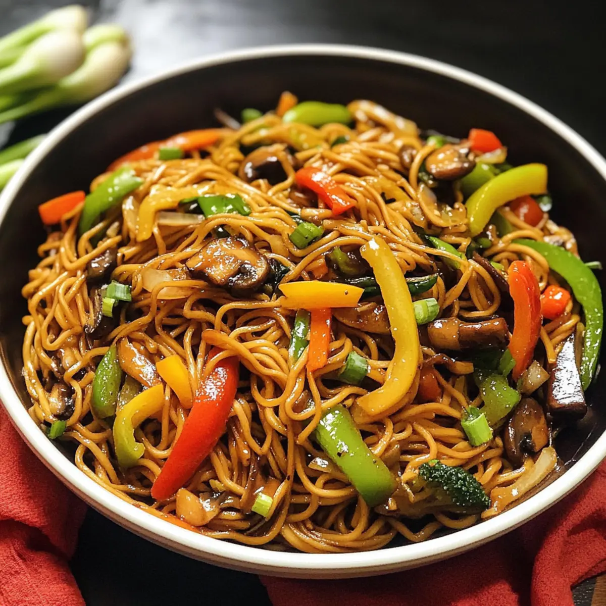 Beladene Gemüsenudeln Lo Mein für jeden Tag