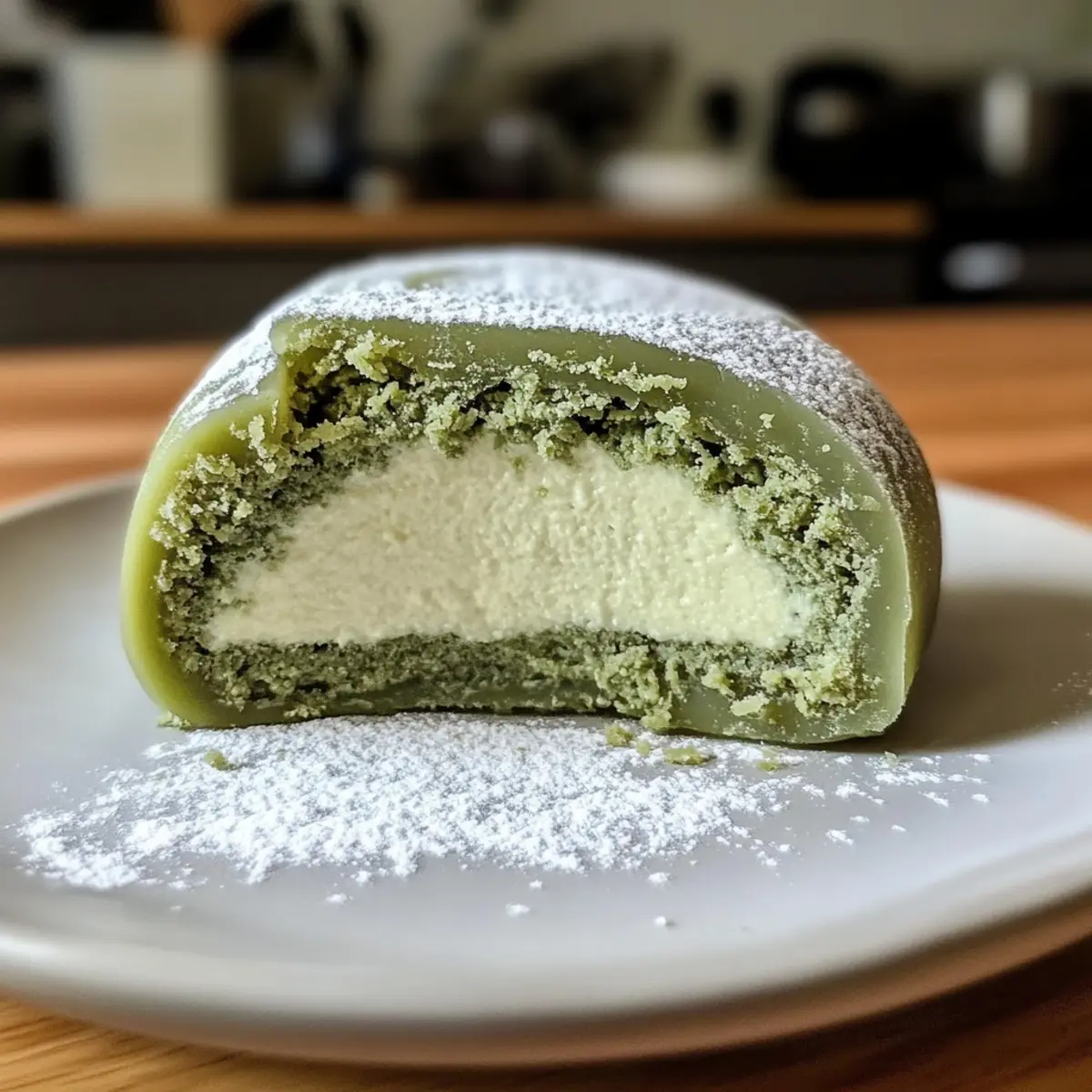 Köstlicher Matcha-Käsekuchen Daifuku Genuss