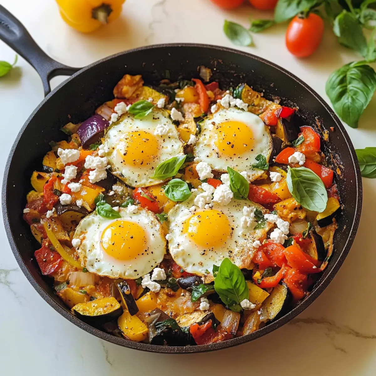 Mediterrane Frühstücks-Pfanne für Energie am Morgen