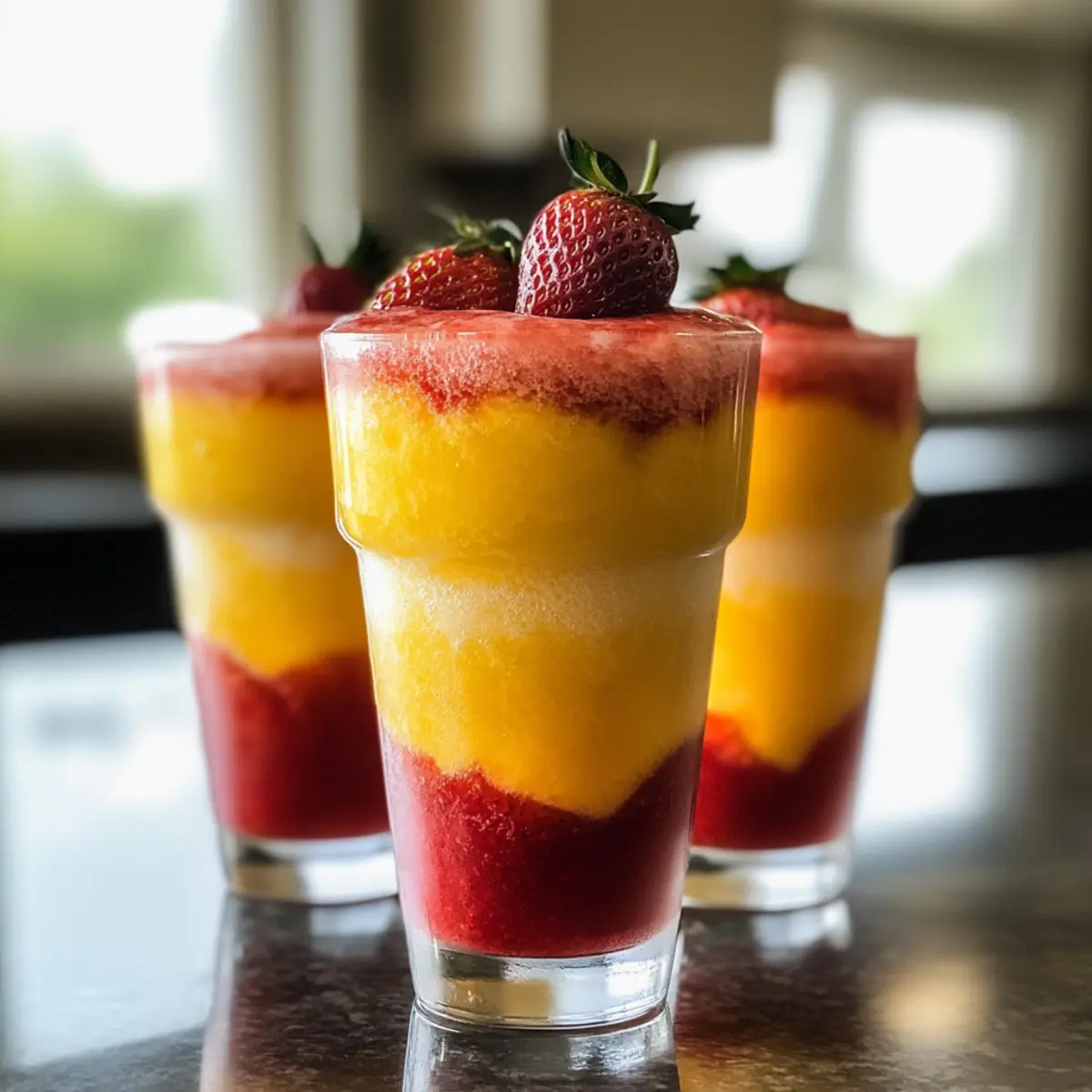 Ananas Erdbeer Swirl Slushies für heiße Sommertage