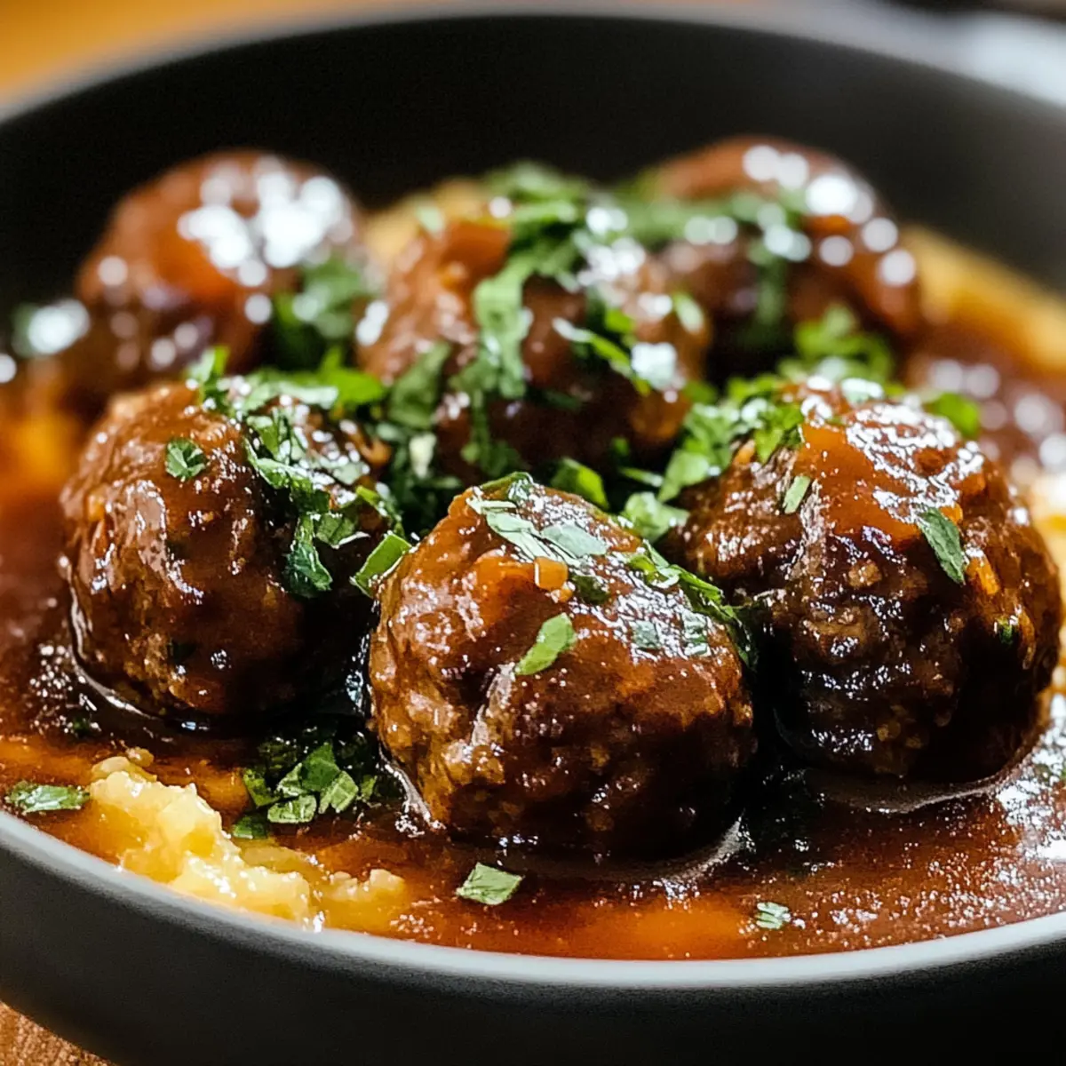 Rotwein geschmorte Fleischbällchen für Gemütliche Abende