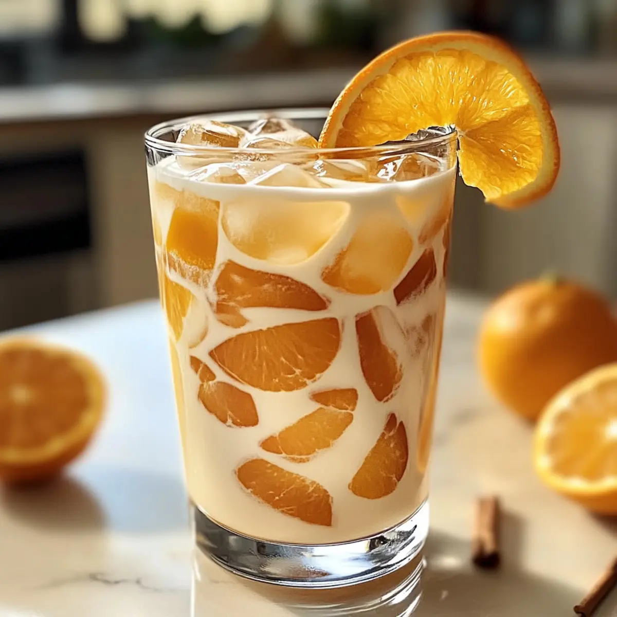 Erfrischender Eiskaffee mit Orange und Zimt für heiße Tage