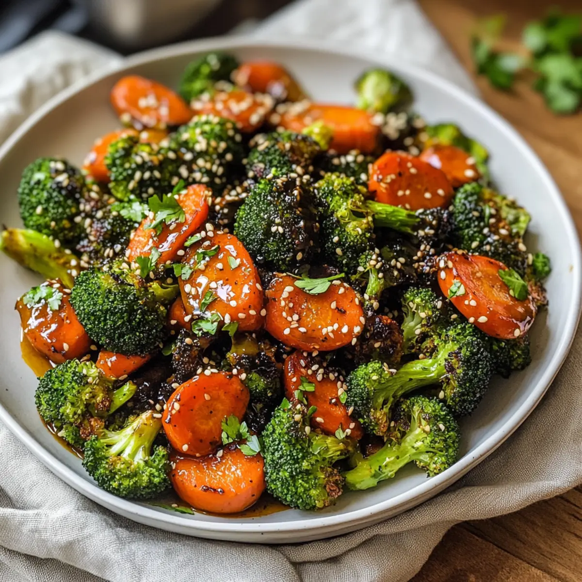 Gerösteter Brokkoli und Karotten mit Pfiff