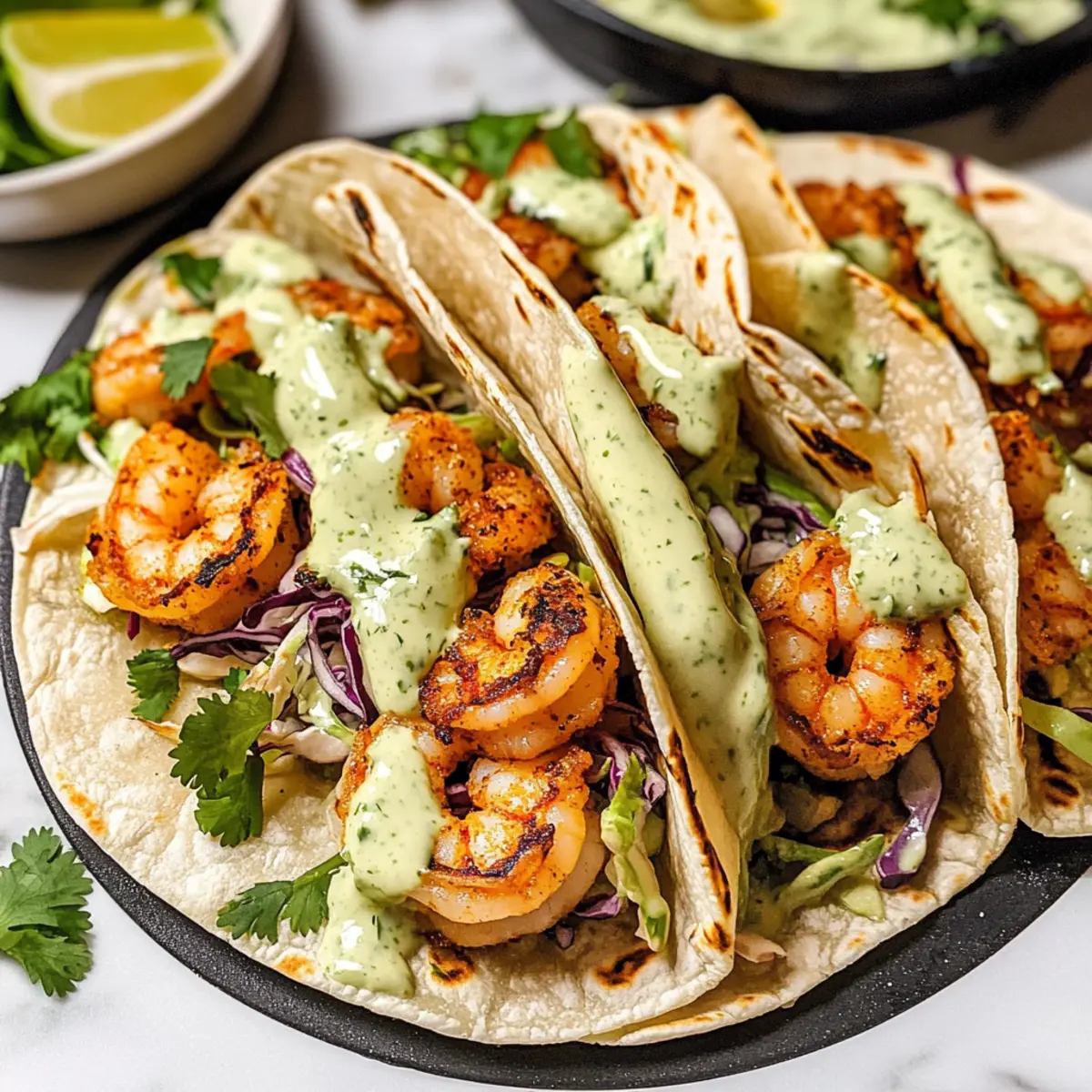 Garnelen-Tacos mit cremiger Salsa genießen