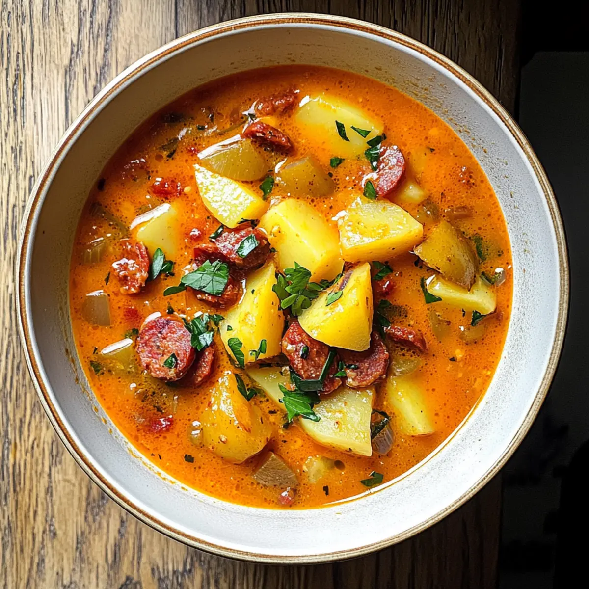 Spanische Kartoffelsuppe mit Chorizo für Wohlfühlmomente