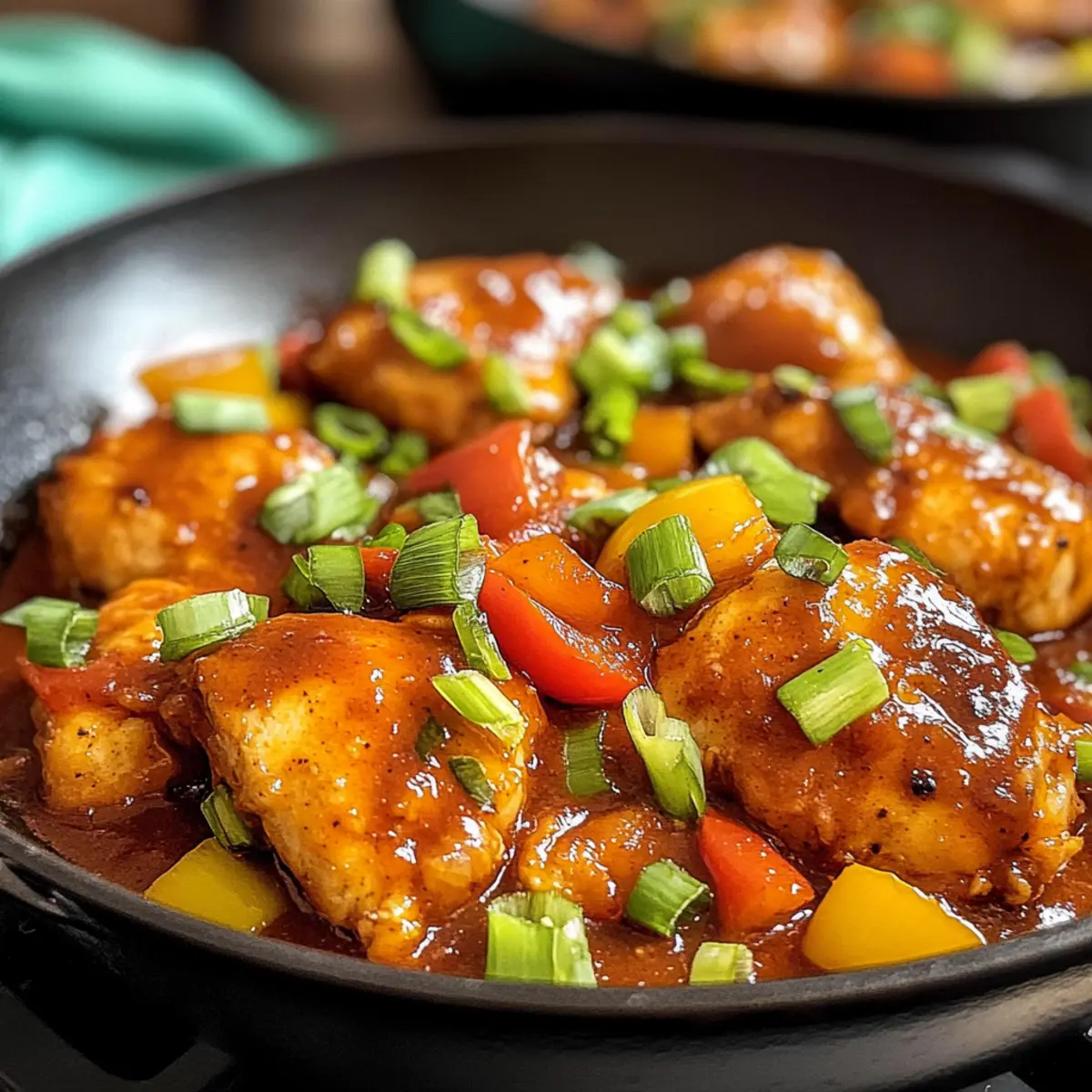 Scharfes Süßes Hühnchen Diablo für die schnelle Küche