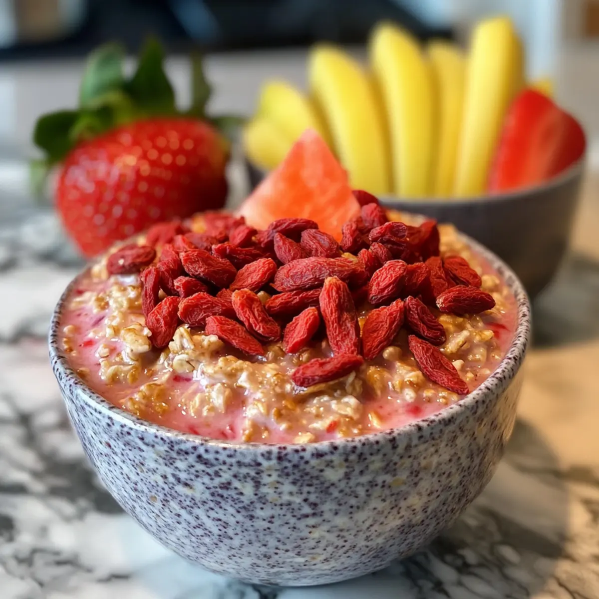 Erdbeeren und Sahne Übernacht-Haferflocken Genuss