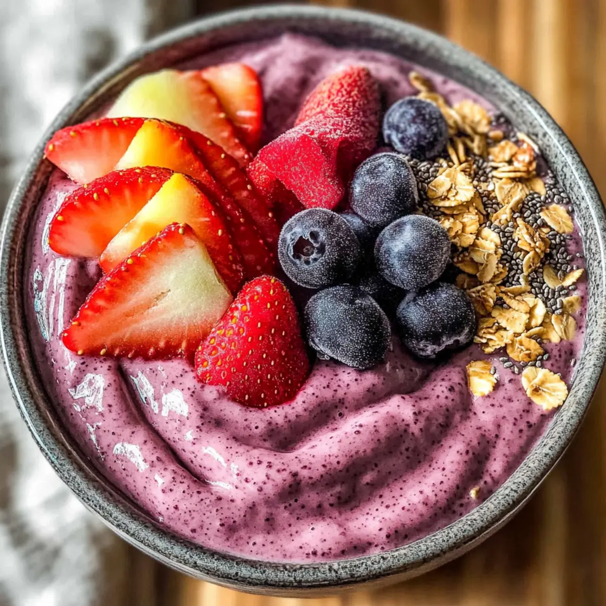 Erdbeere Acai Smoothie Schüssel für einen frischen Start