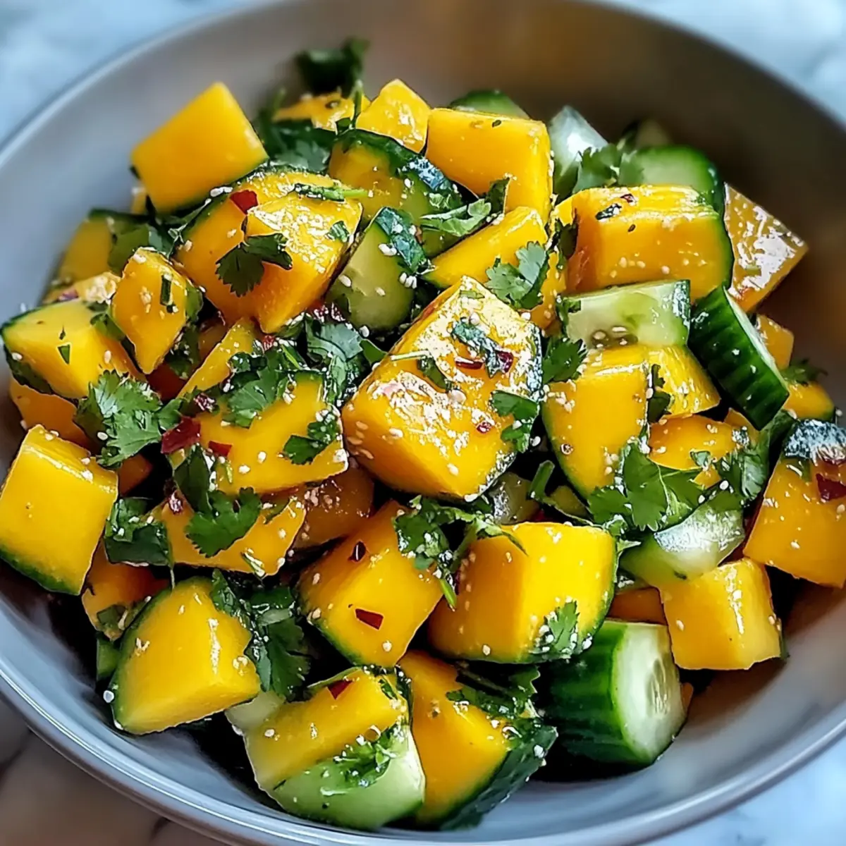 Thai Mango Gurkensalat für frische Genussmomente