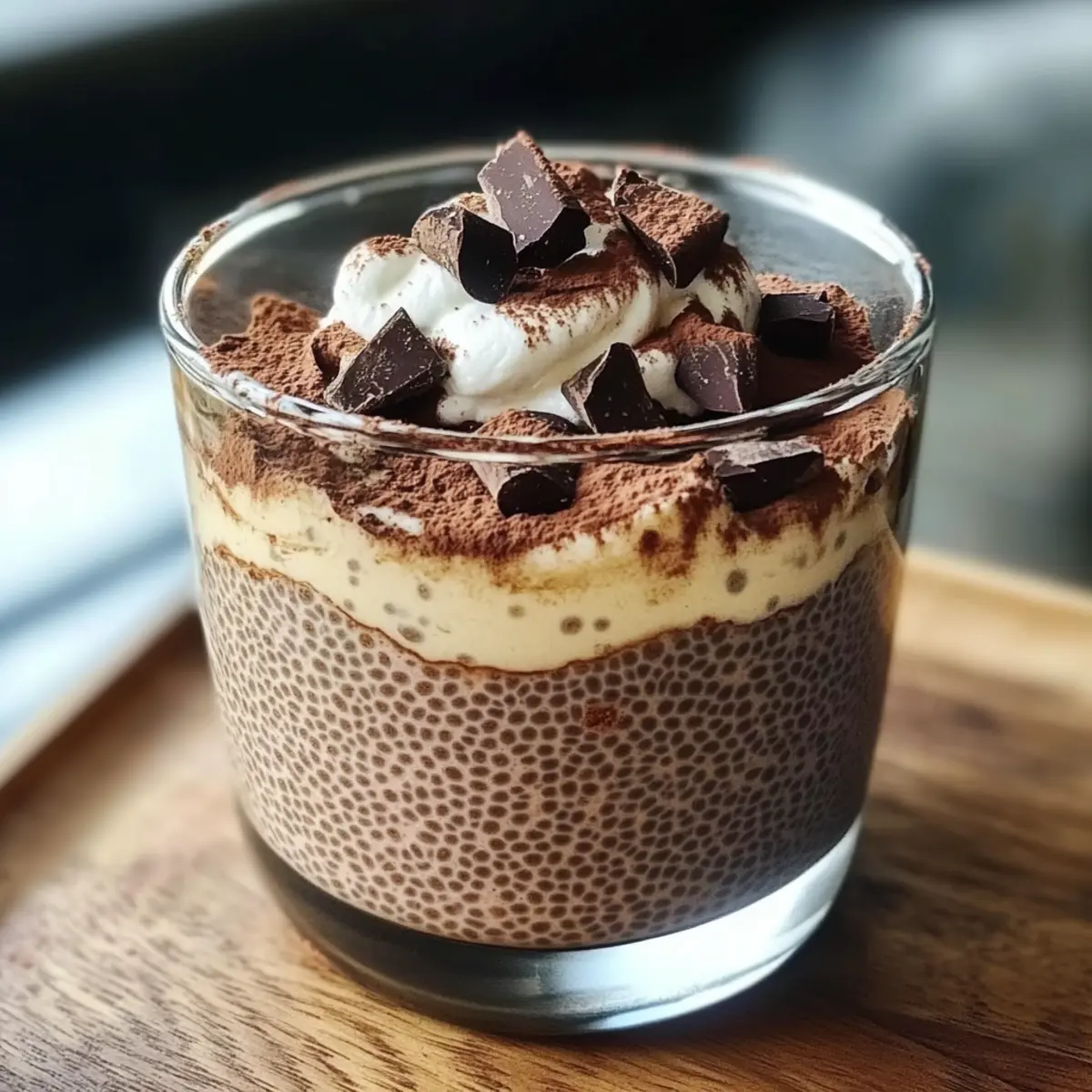 Tiramisu Chia Pudding für ein gesundes Dessert