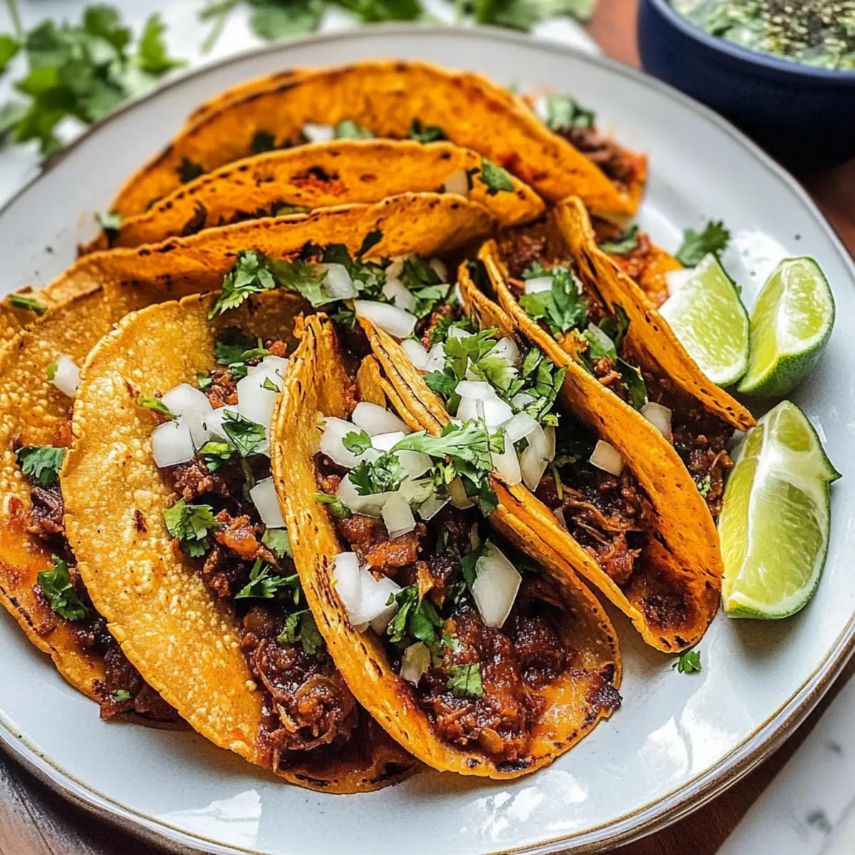 Birria-Tacos mit Käse und knusprigen Tortillas