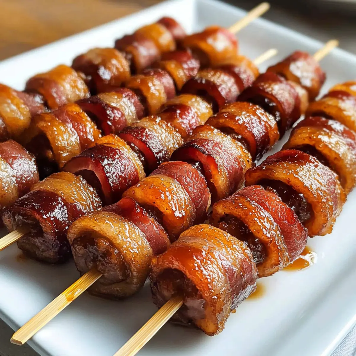 Brauner Zucker Speck umwickelt für fette Partys