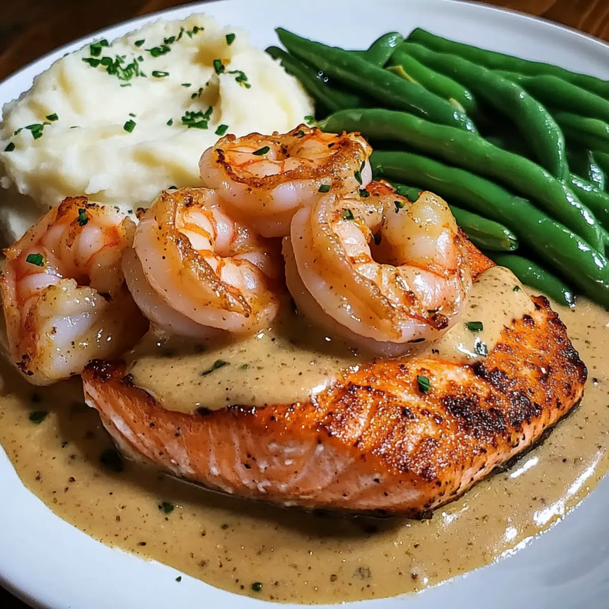 Cajun Garnelen mit Knoblauchcreme und Beilagen