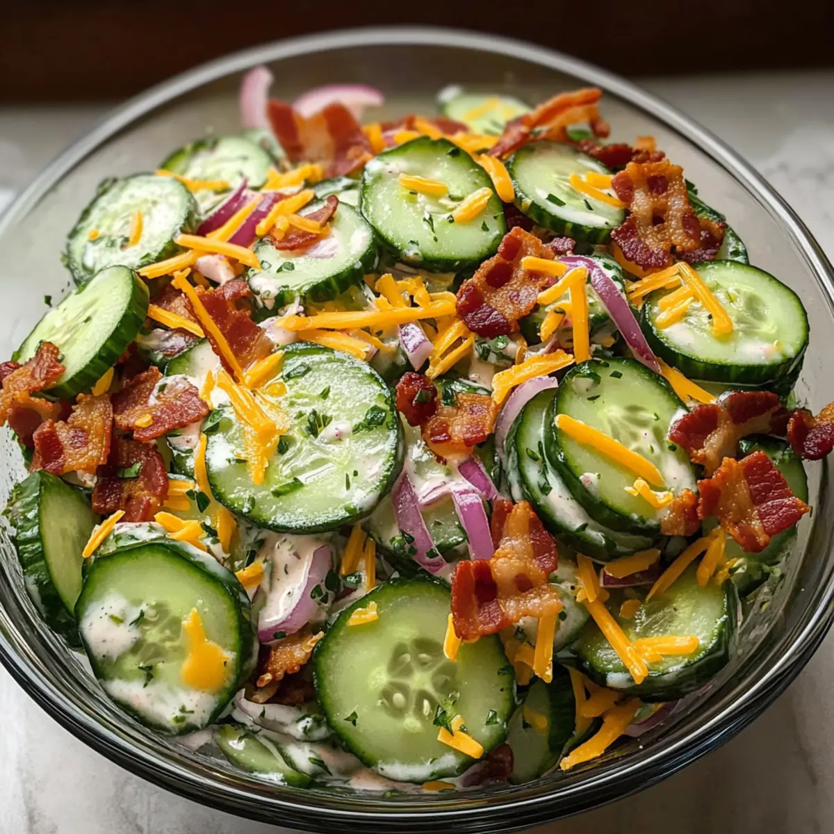 Klassischer Gurken-Ranch-Crack-Salat ganz einfach zubereitet