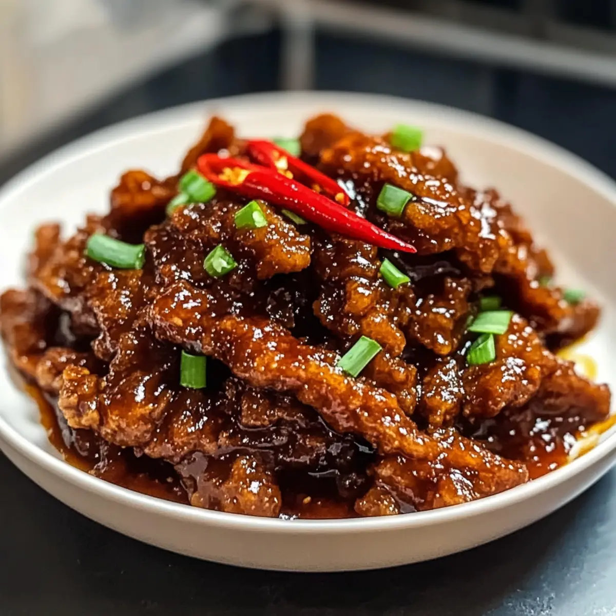 Knuspriges Chili-Rindfleisch für Zuhause zubereiten