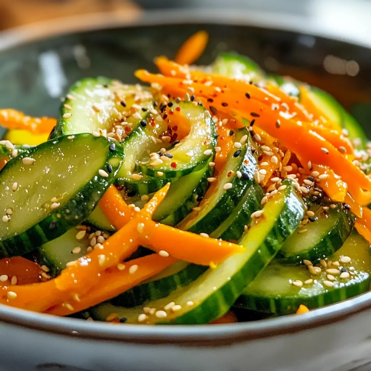 Gurkensalat mit Karotten für den Sommergenuss