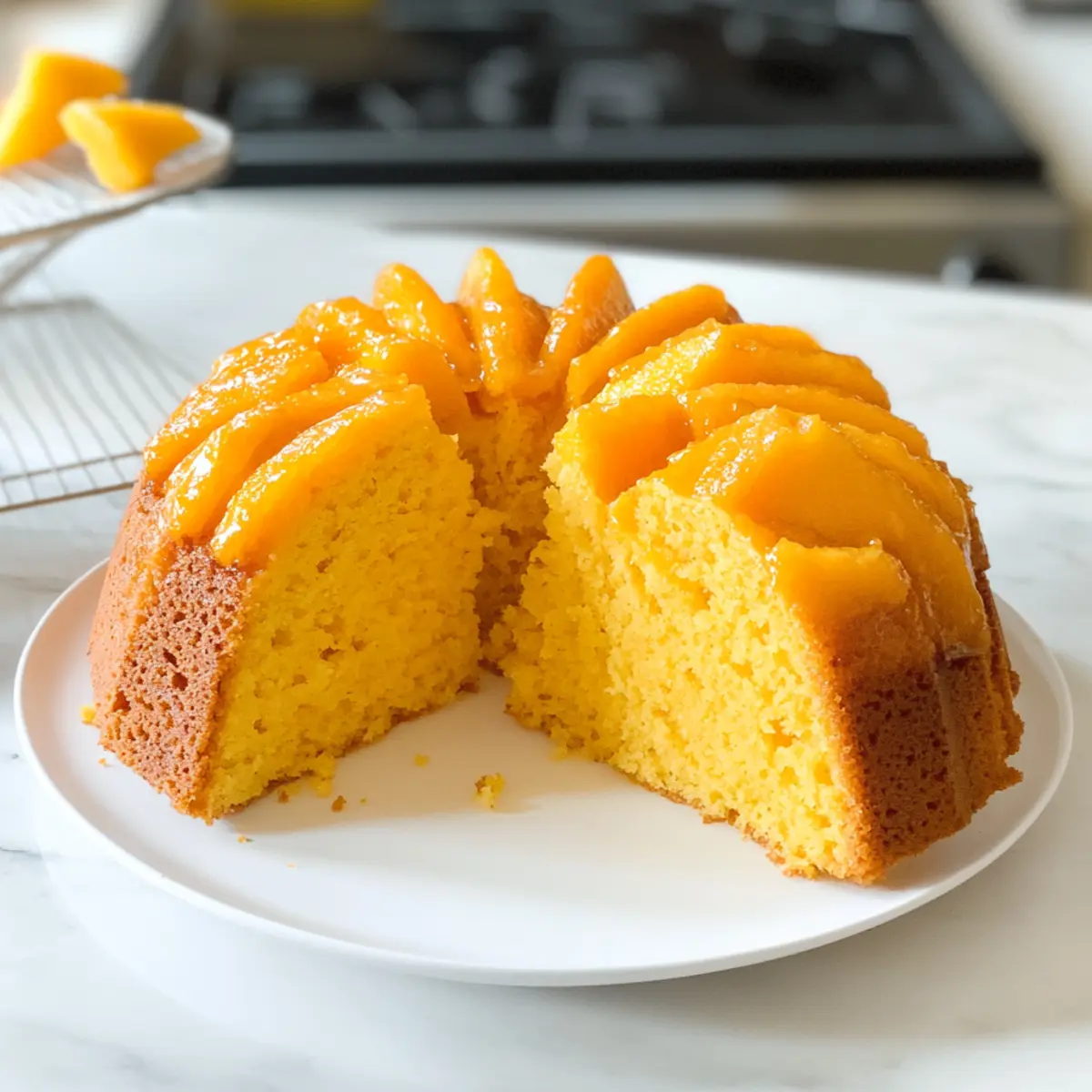 Eierloser Mango Bundt Kuchen für den Sommer