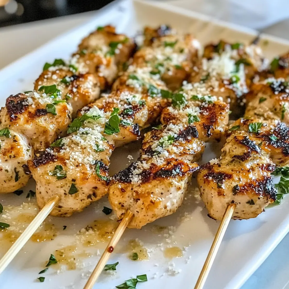 Ranch Knoblauch Parmesan Hähnchenspieße einfach selbst gemacht