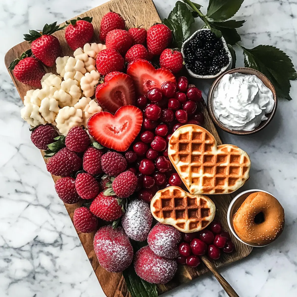 Valentinstag Waffel Frühstücksbrett für Verliebte