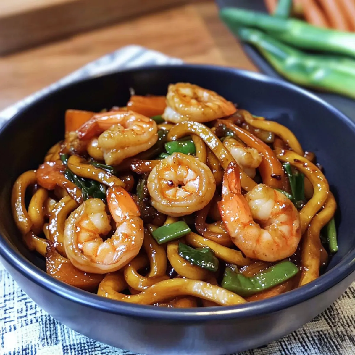 Yaki Udon mit Garnelen: Schnelle Genusspirange