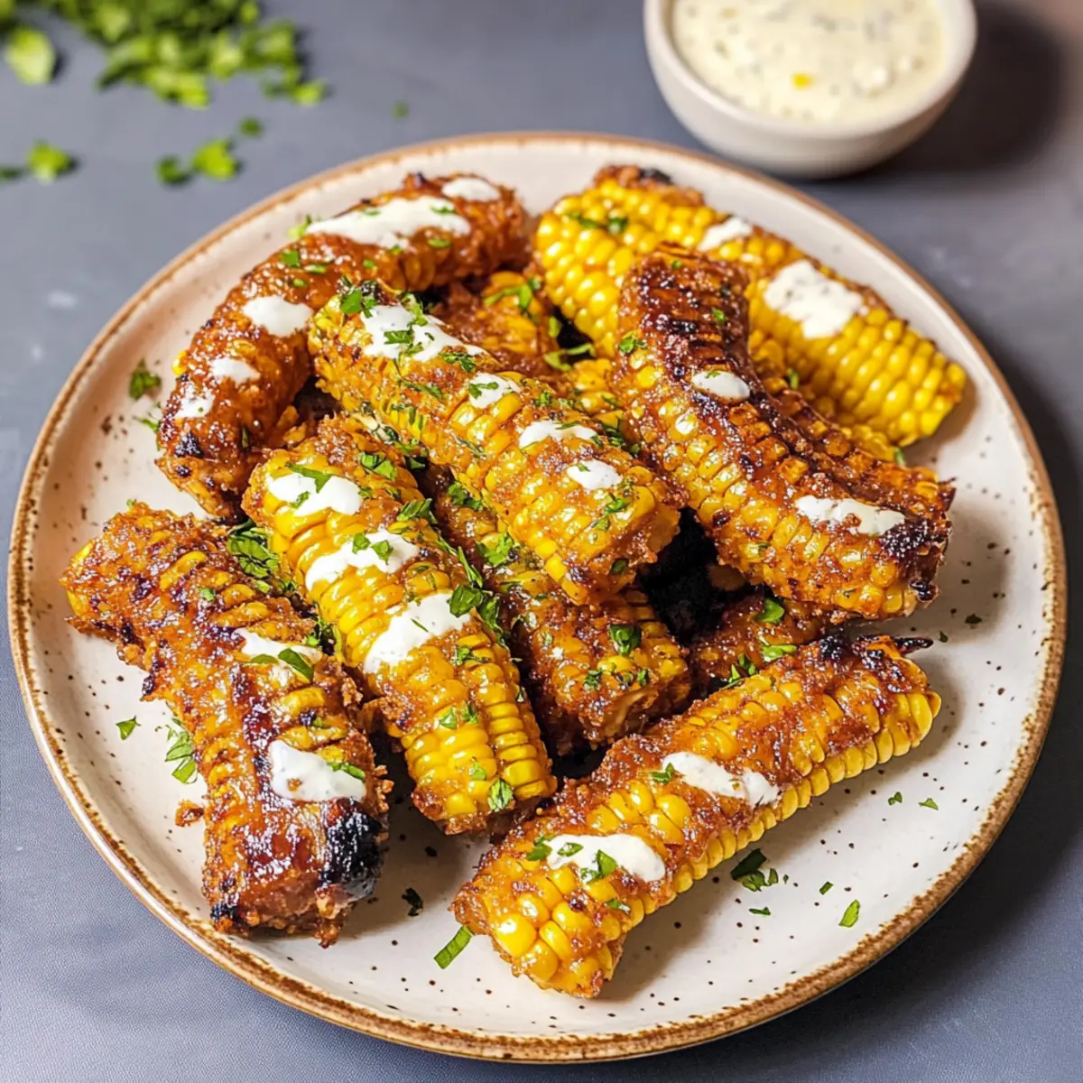 Luftfritteusen-Maisrippen mit köstlichen Variationen