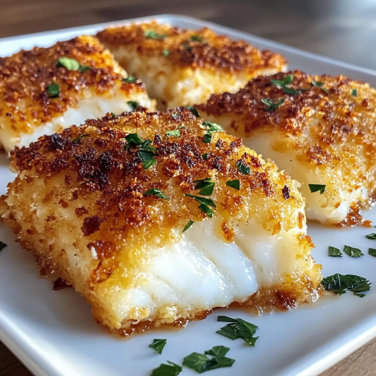 Heißluftfritteuse Parmesan Kruste Kabeljau ganz einfach