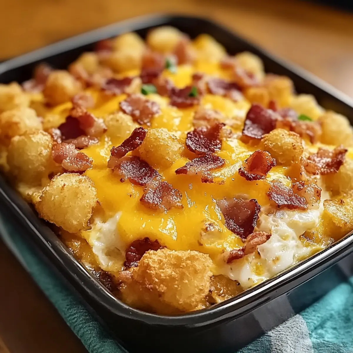 Bacon und Ei Tater Tot Auflauf für ein gemütliches Frühstück