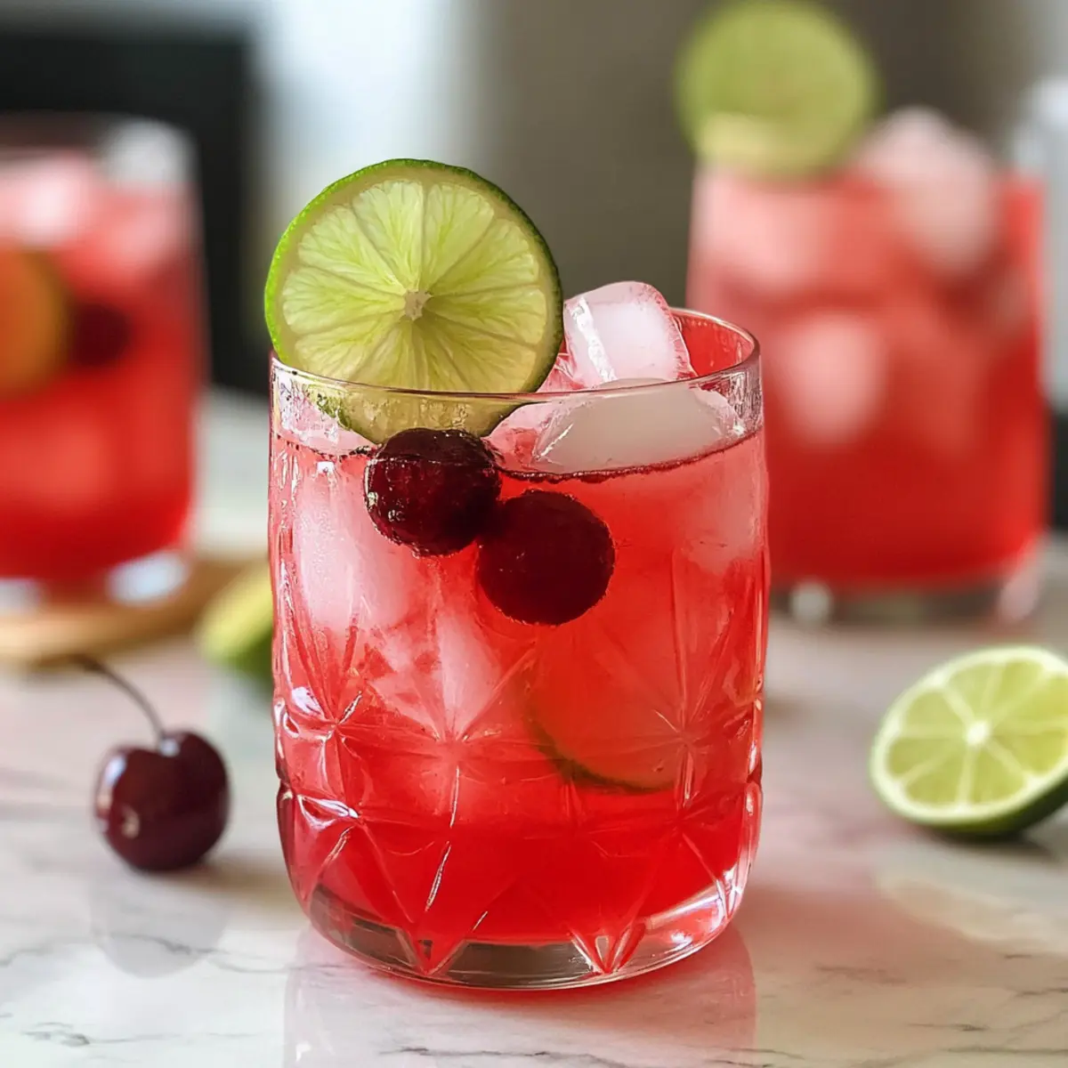 Erfrischende Kirsche Limettenlimonade für den Sommer