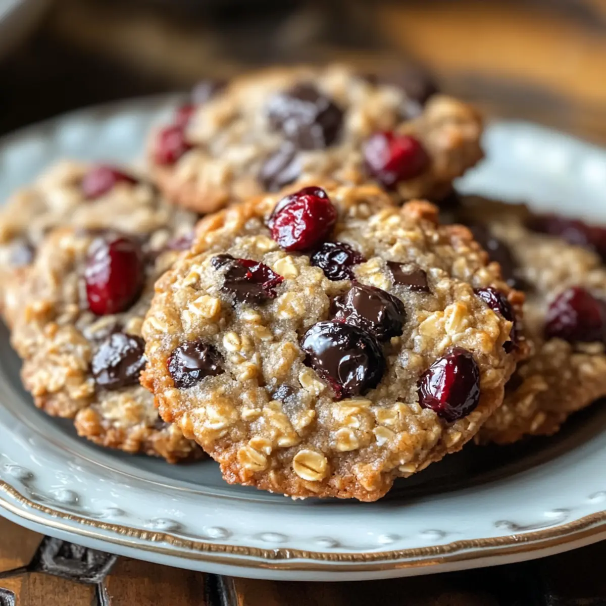 Schokoladen-Cranberry-Haferkekse für Naschkatzen