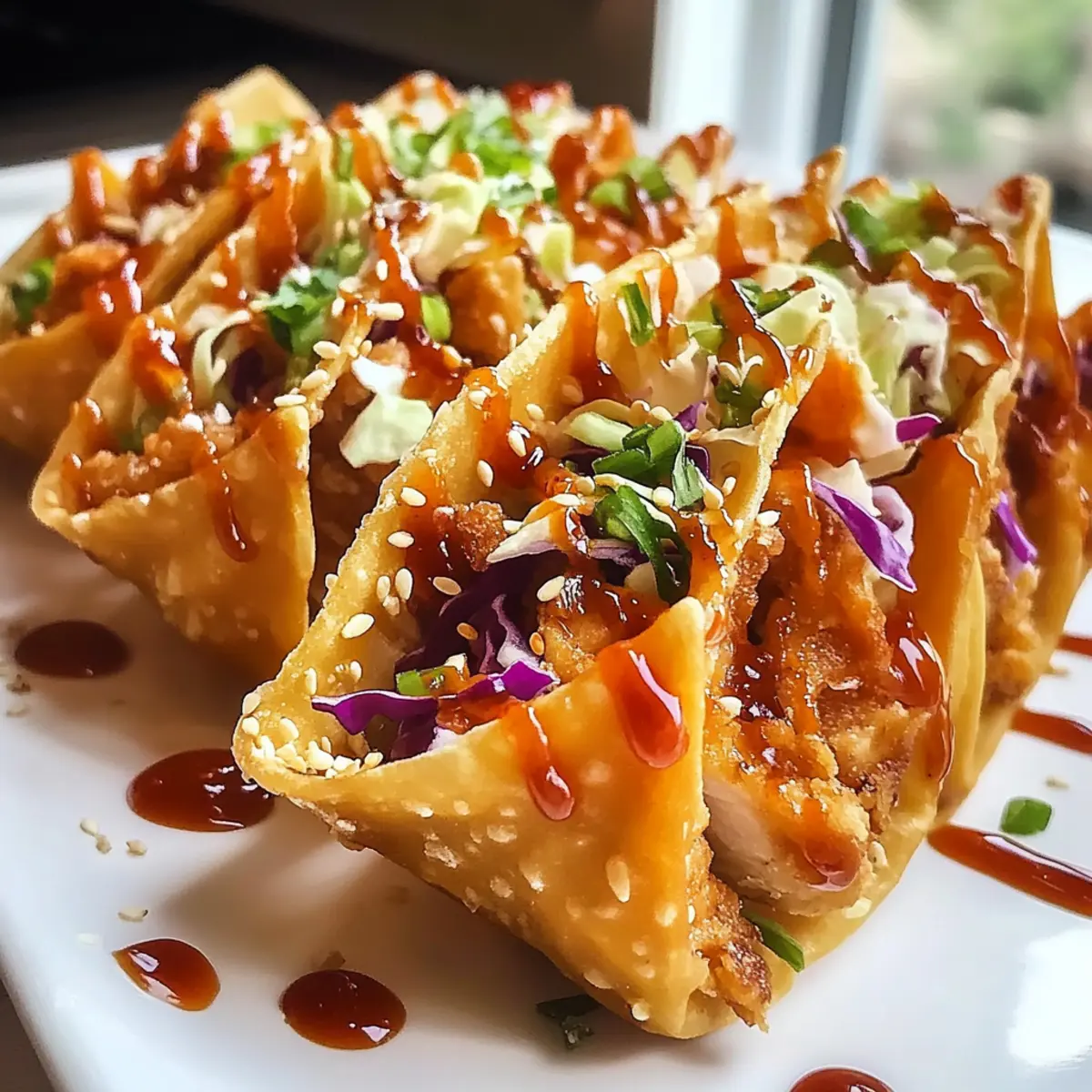 Crispy Hähnchen Wonton Tacos für den perfekten Snack
