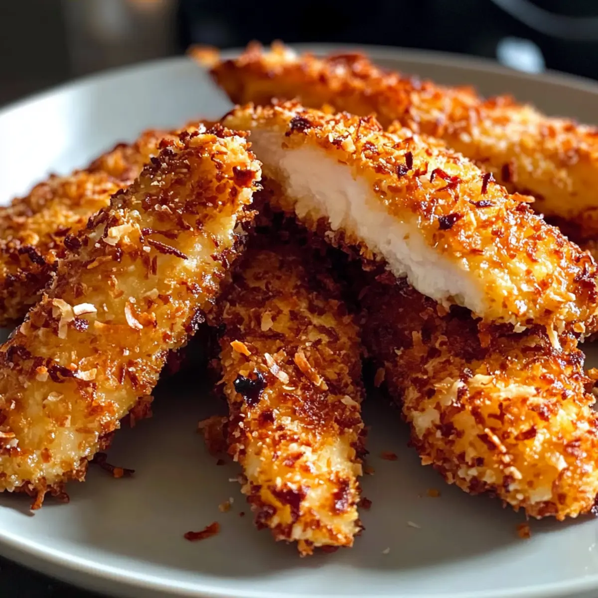 Knusprige Kokosnuss-Hühnchenstreifen ganz leicht