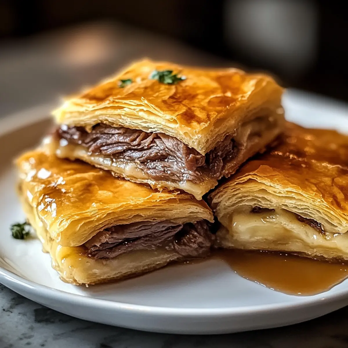 Französische Dip Quadrat für den perfekten Snack