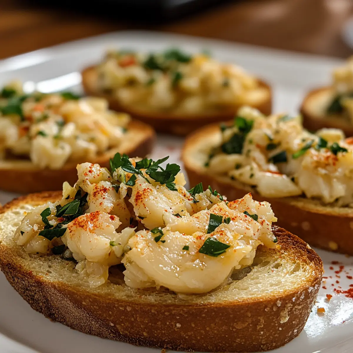 Knoblauchbutterkrabbenbrot für Feinschmecker
