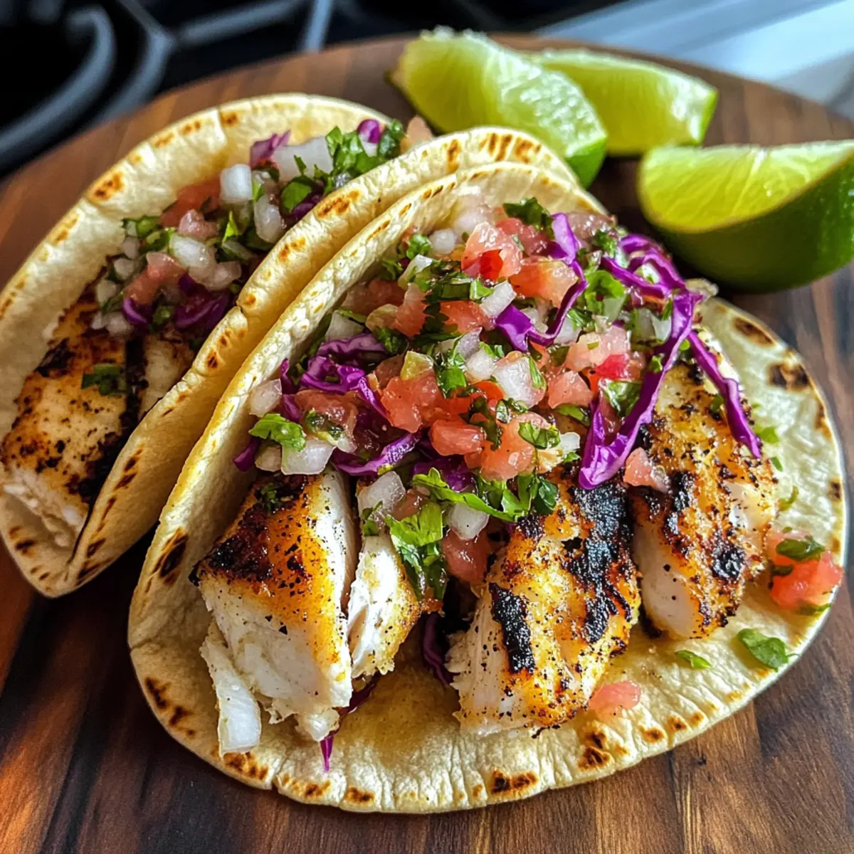 Gegrillte Fisch-Tacos für den perfekten Abendessen-Genuss