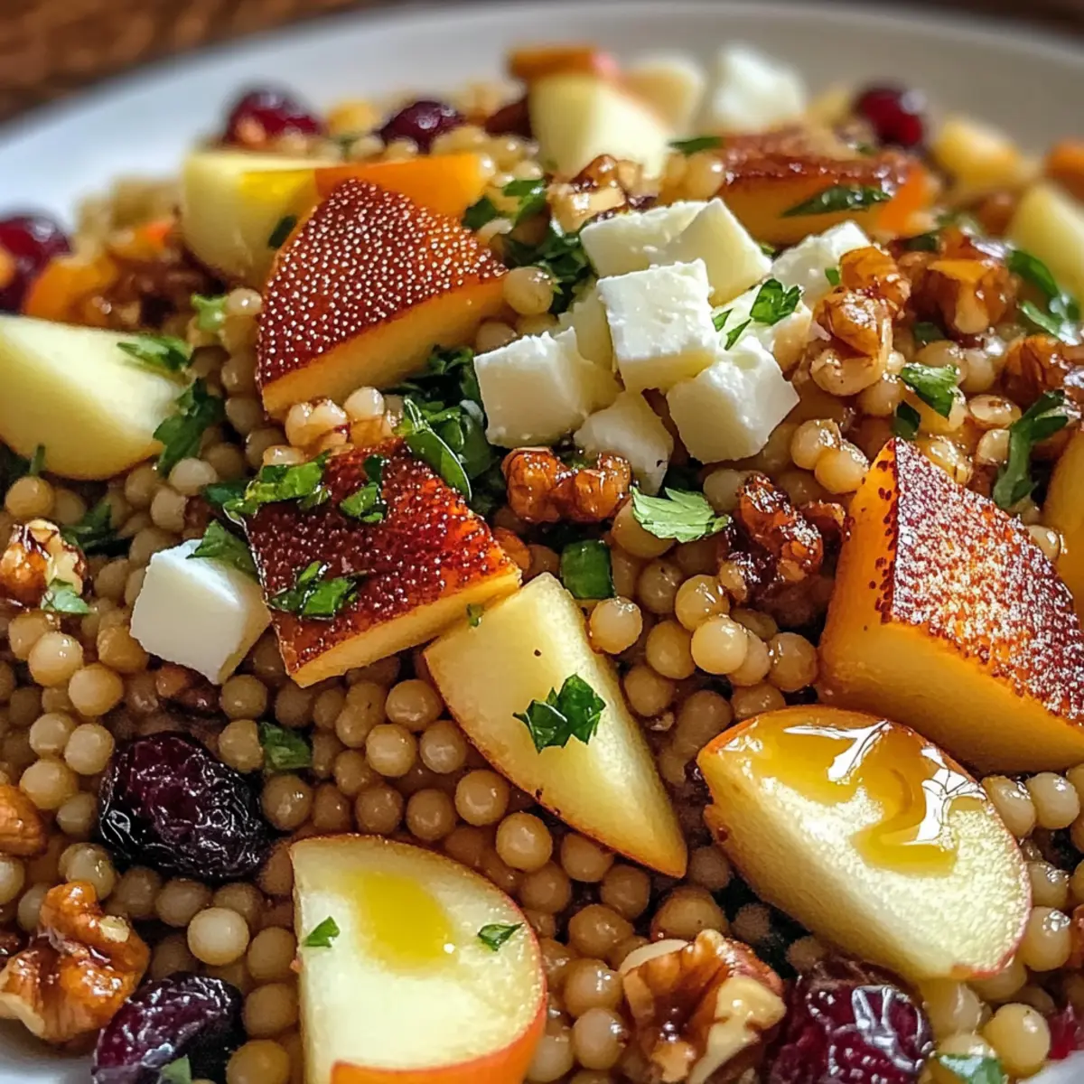 Honig Herbst Perlen Couscous Salat für dein Wohlfühlen